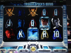 Star Trek online slot as featured in the Borgata online casino.