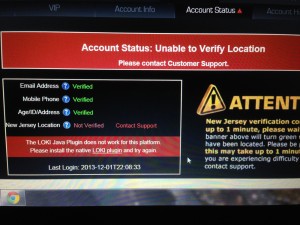 What happens if an online casino can't verify your location... you get this.