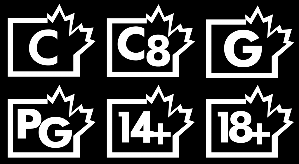 The simplified Canadian TV ratings system.